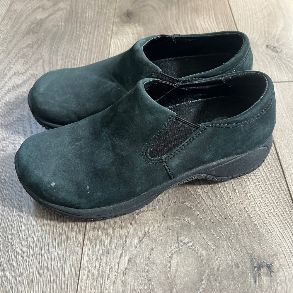 Merrell‎ Womens Black Suede Leather Slip on Shoes Size 6.5 Black